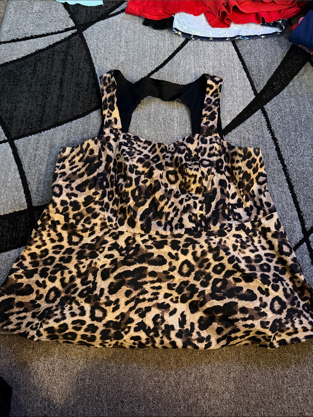 torrid Leopard Print Peplum Tank Top - Brown